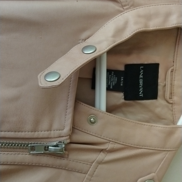 Lane Bryant Faux Leather Jacket 14/16 Pale Peach - Picture 2 of 9